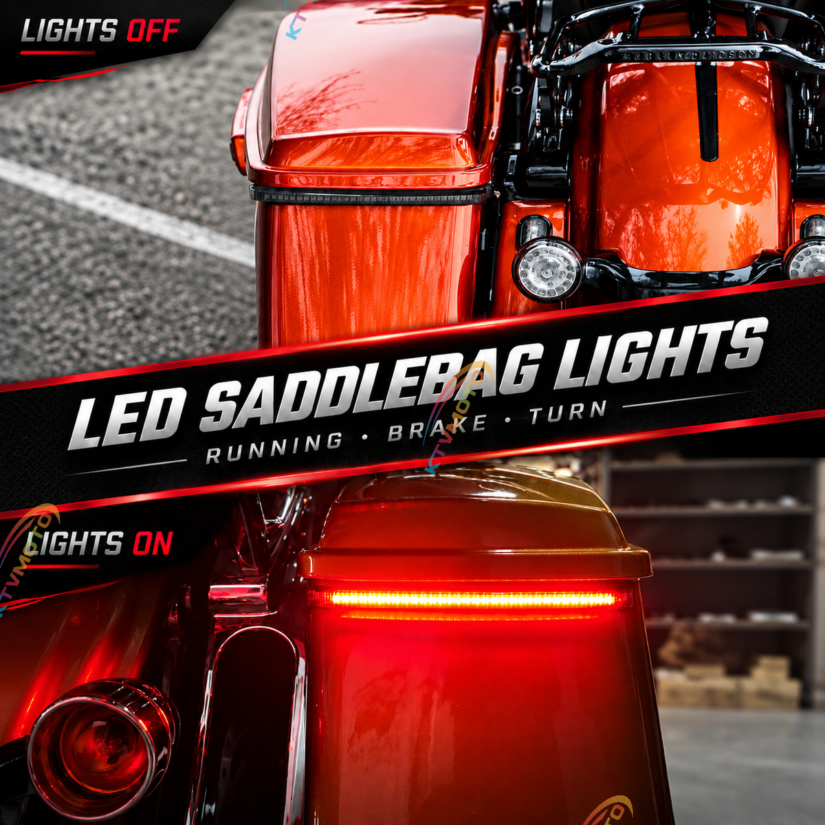 KTVMOTO Harley Touring LED Saddlebag Brake Turn Lights-ML04