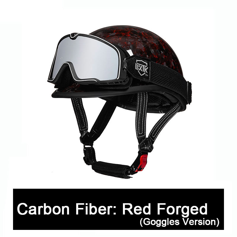 Carbon fiber motorcycle half-helmet cruiser helmet-I52