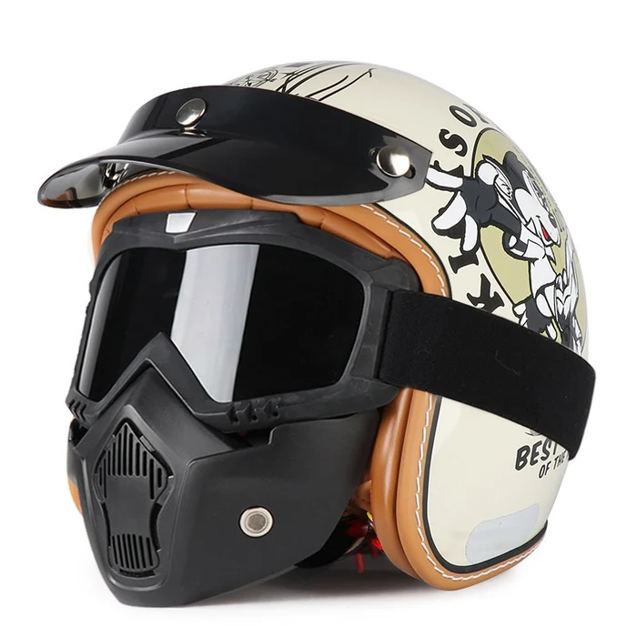 DOT Motorcycle Helmet 3/4 Half Helmet-I17