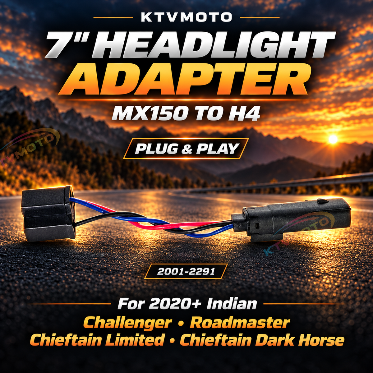 KTVMOTO Harley 5.75/7 Inch Adaptive LED Cornering Headlight -ML13