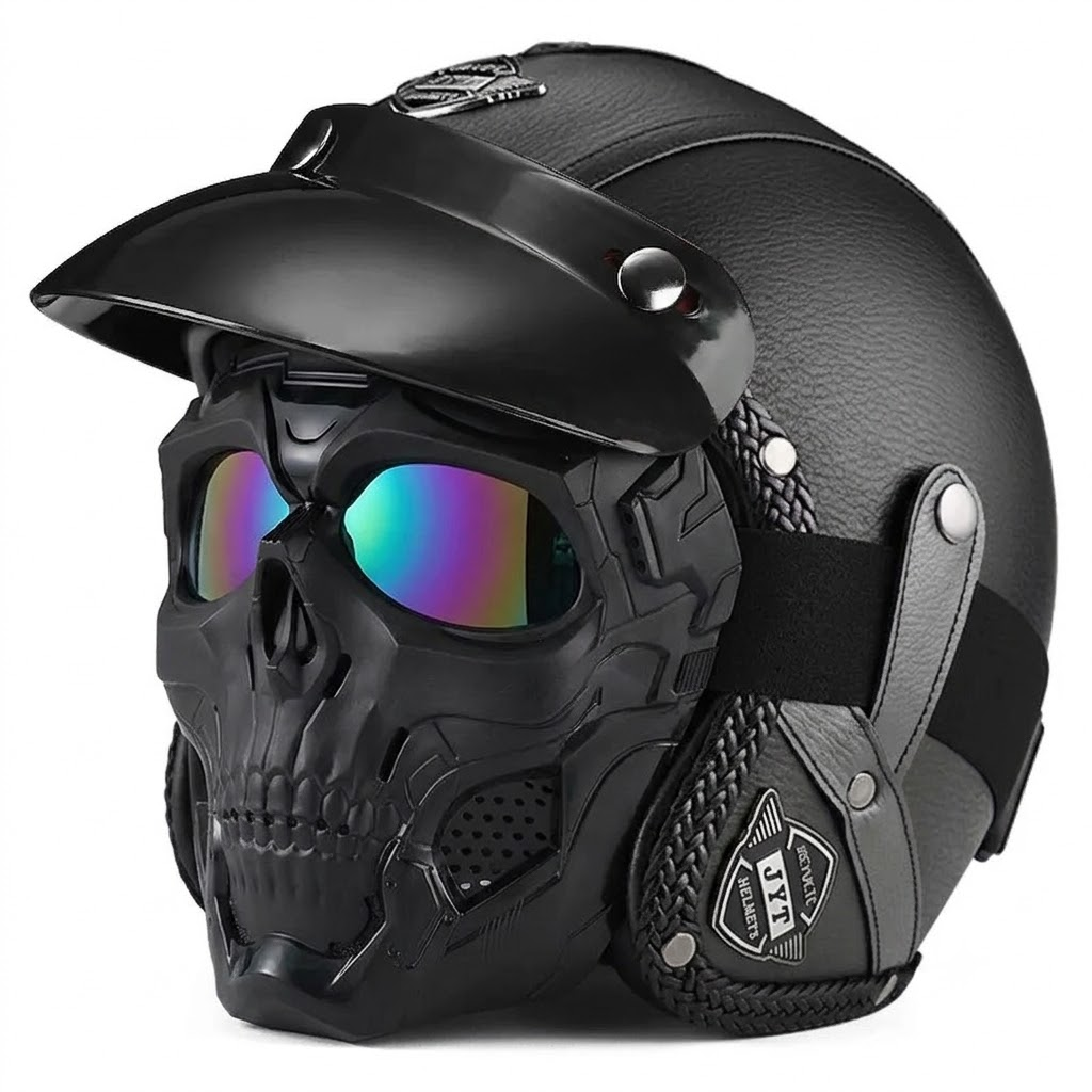 Retro jet motorcycle 3/4 riding helmet-I146