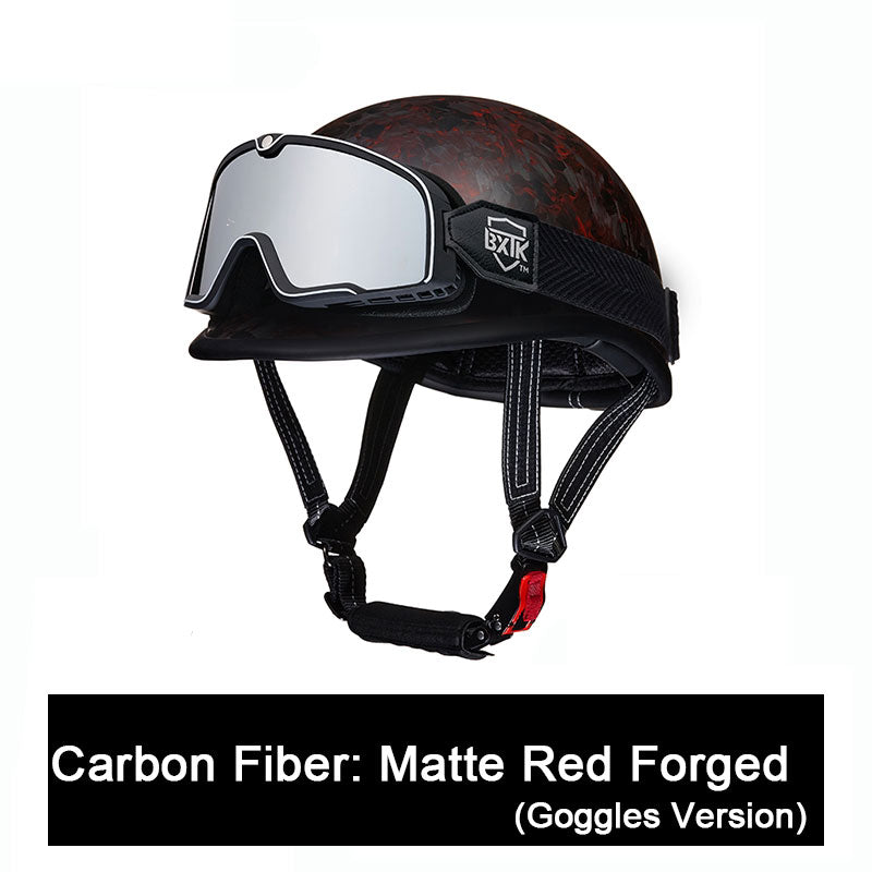 Carbon fiber motorcycle half-helmet cruiser helmet-I52