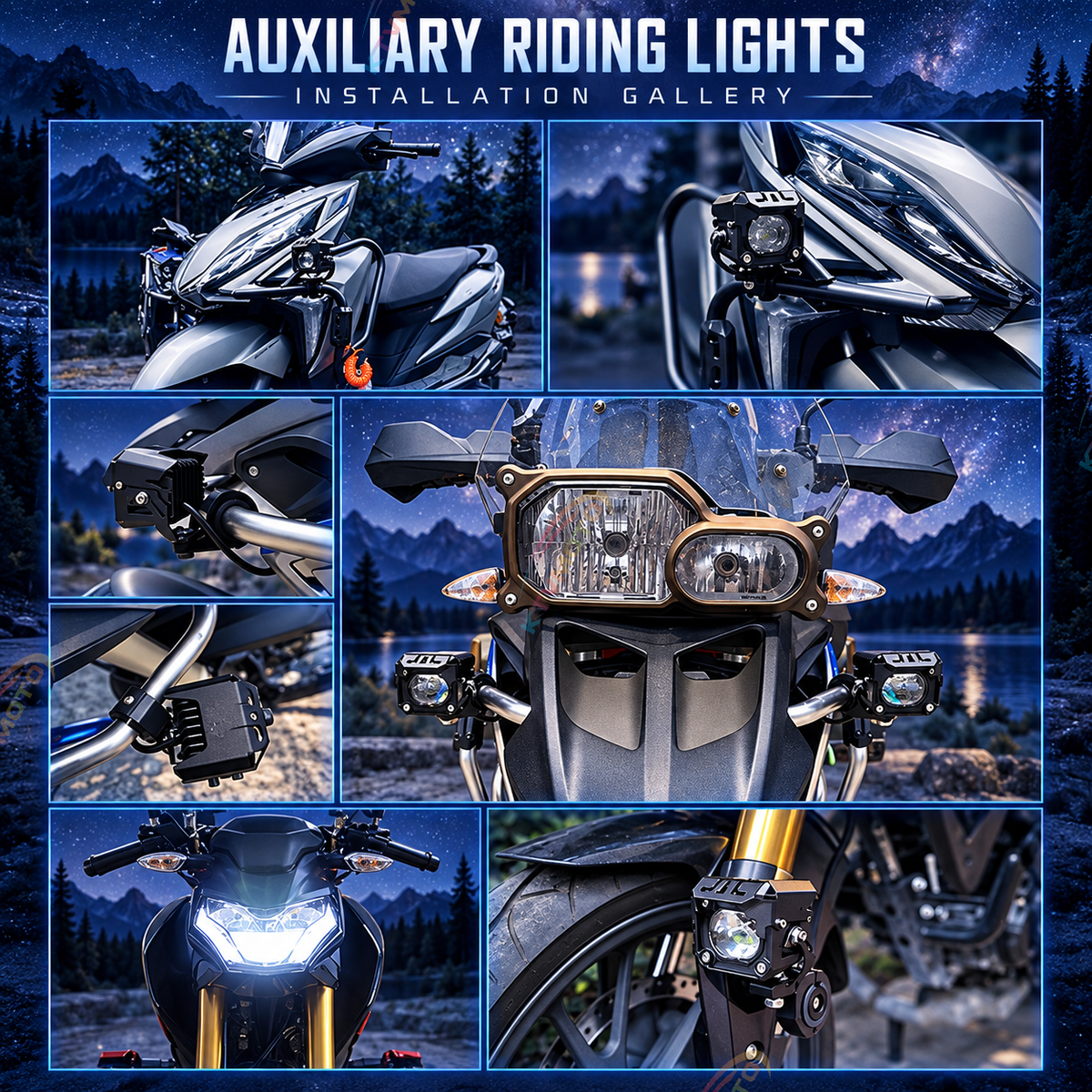 KTVMOTO Harley Motorcycle LED Auxiliary Lights Kit High/Low Beam-ML12