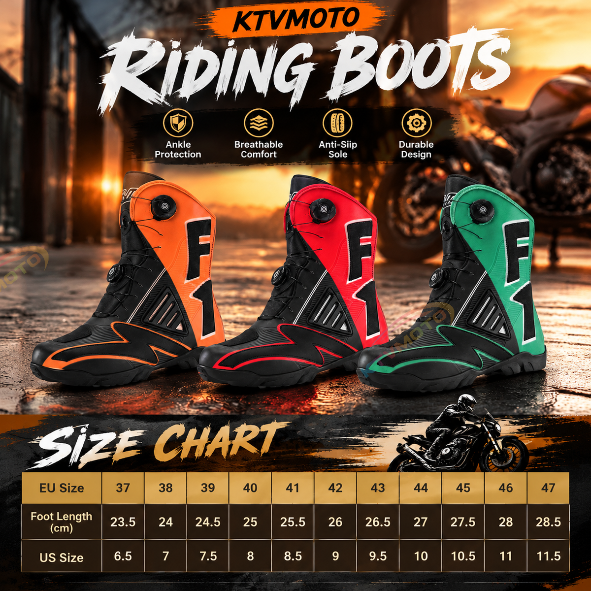Motorcycle-specific riding boots – vintage-style cruiser and adventure/rally boots-K173