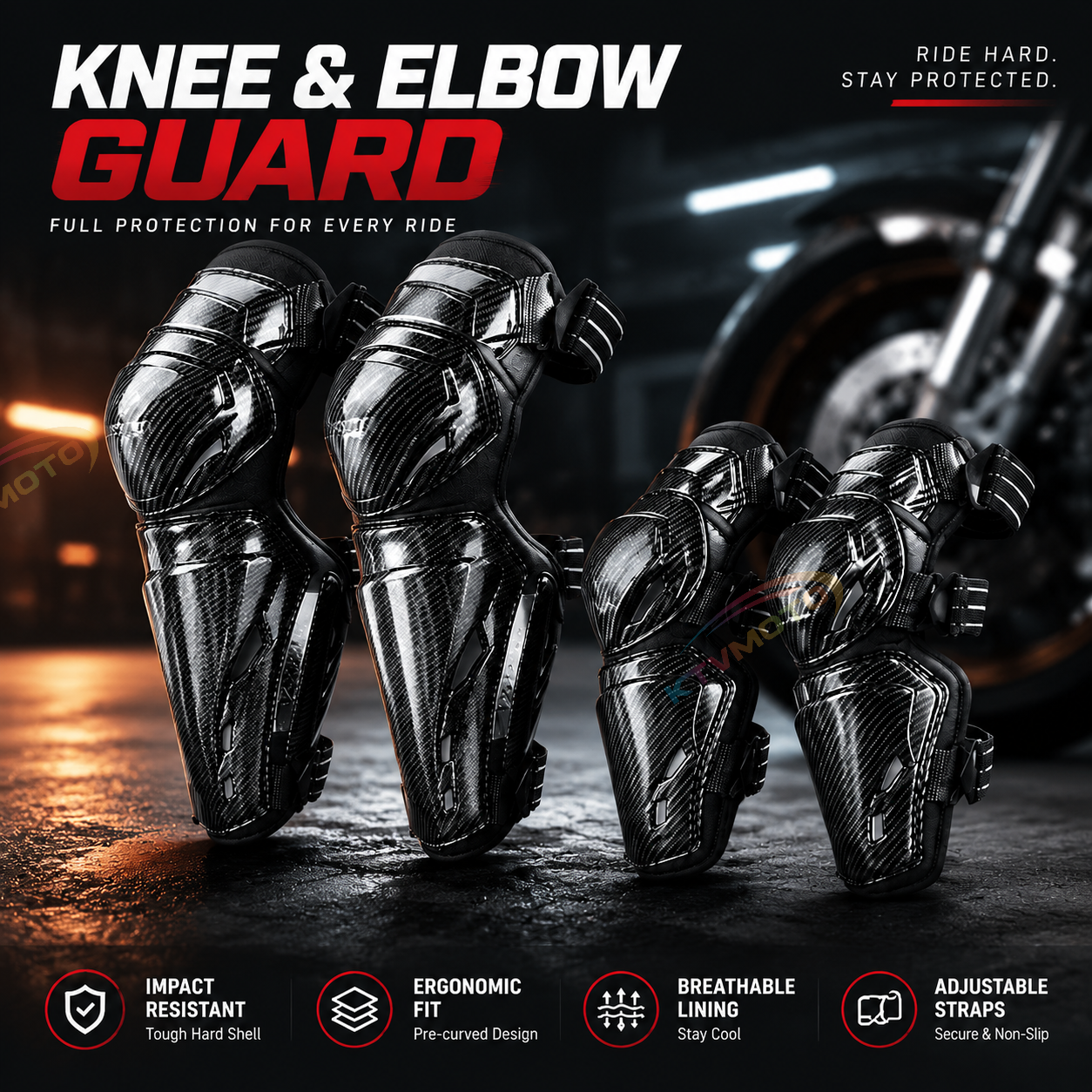 Motorcycle Carbon Fiber Knee Guards-Y36