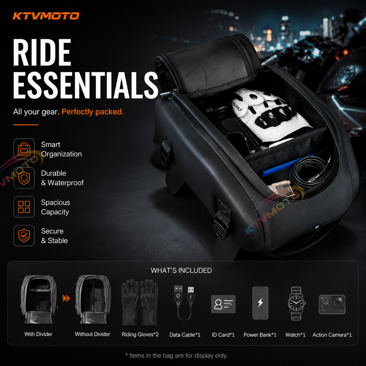 Motorcycle magnetic waterproof multi-functional quick-release backpack-B27