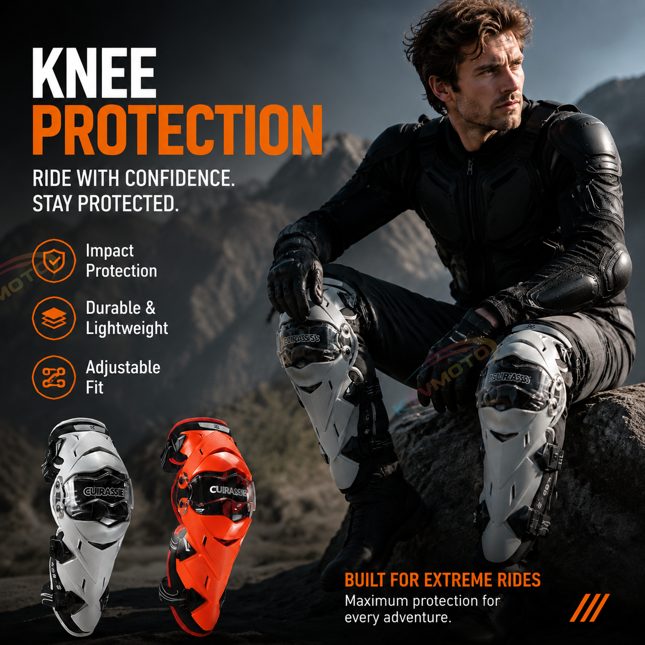 Motorcycle riding knee guards-Y33