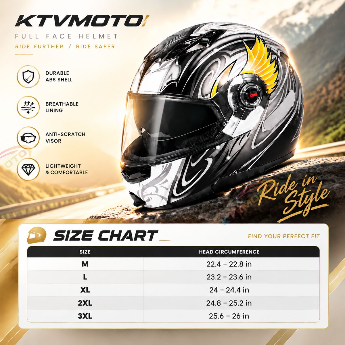Modular Motorcycle Helmet with Dual Visors for Touring-I311
