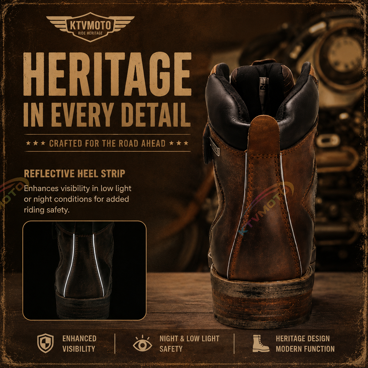 Retro motorcycle leather waterproof riding boots-K171