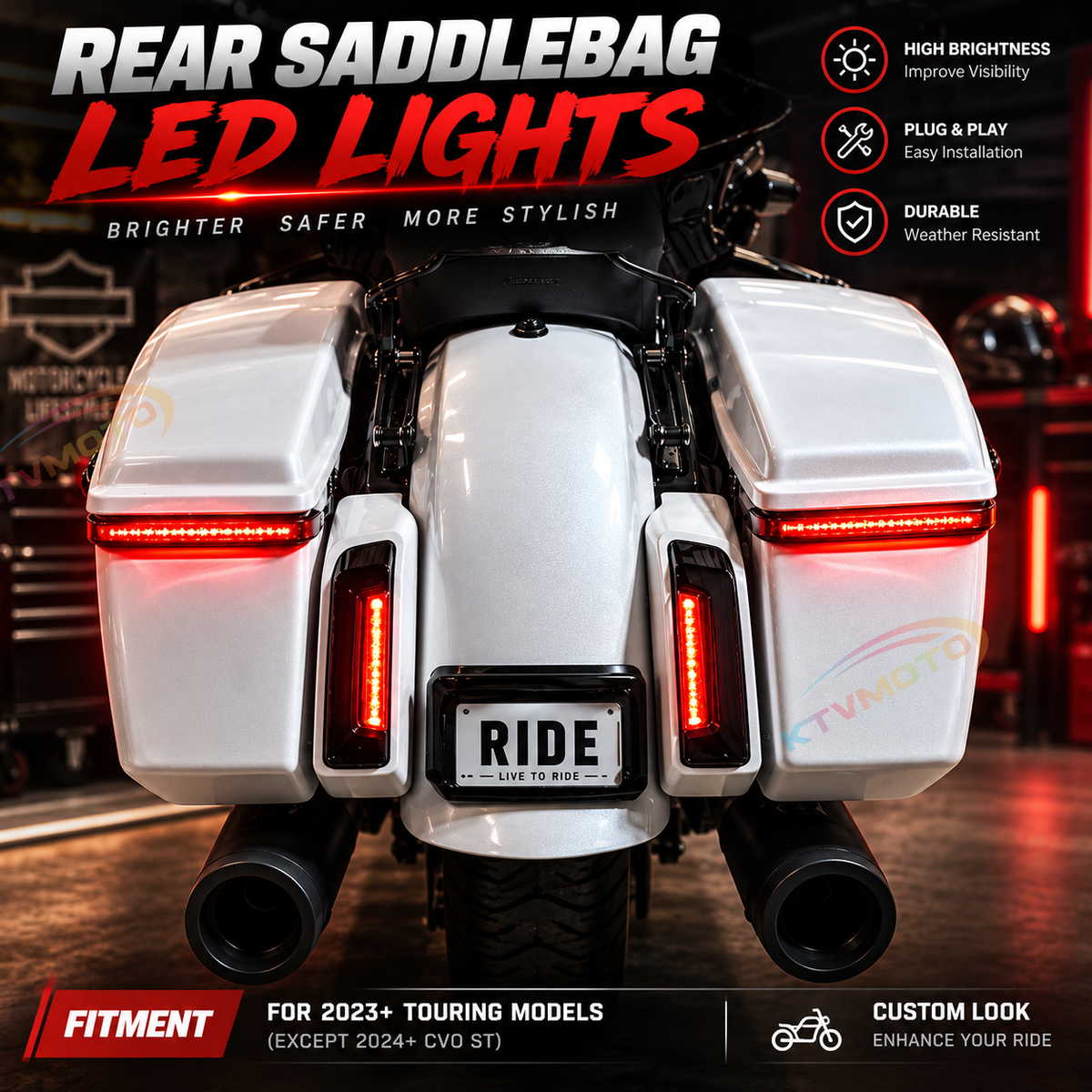 KTVMOTO Harley LED Sequential Saddlebag Lights-ML06