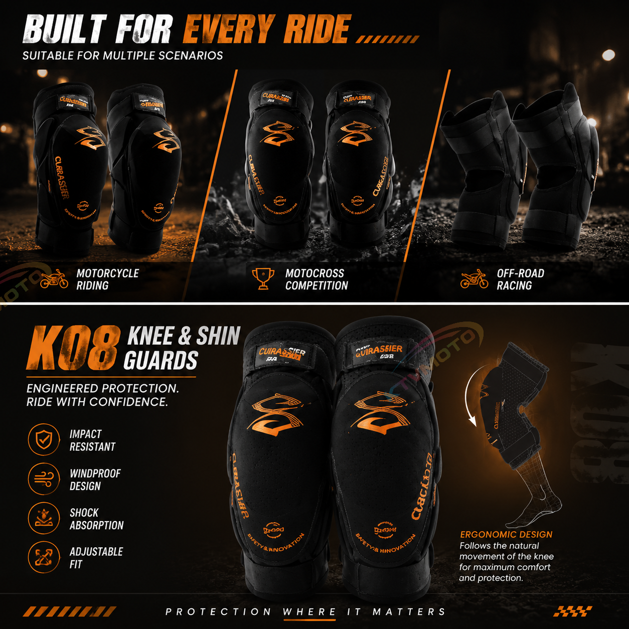Motocross Knee Guards-Y34