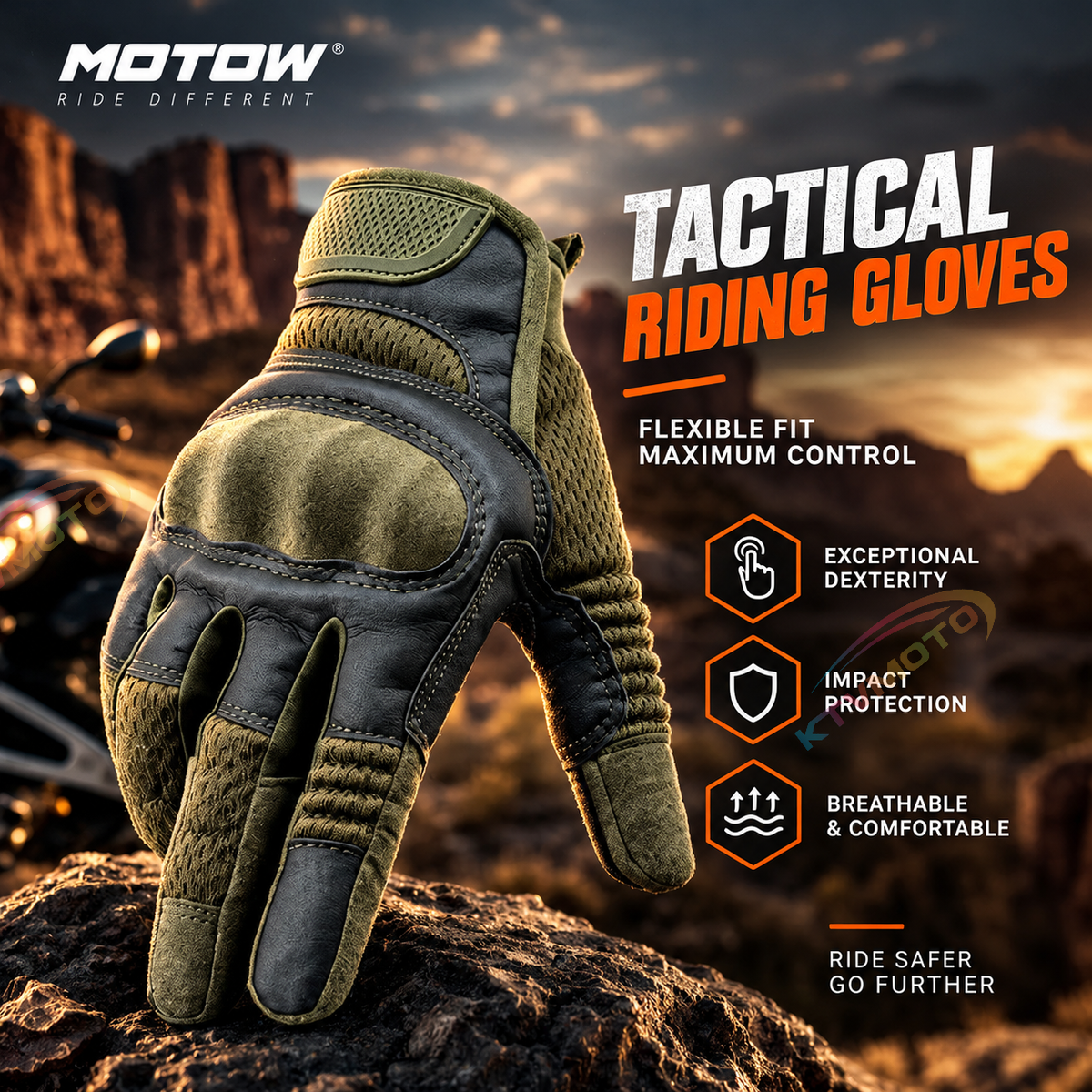 KTVMOTO Tactical motorcycle hard knuckle gloves-G55