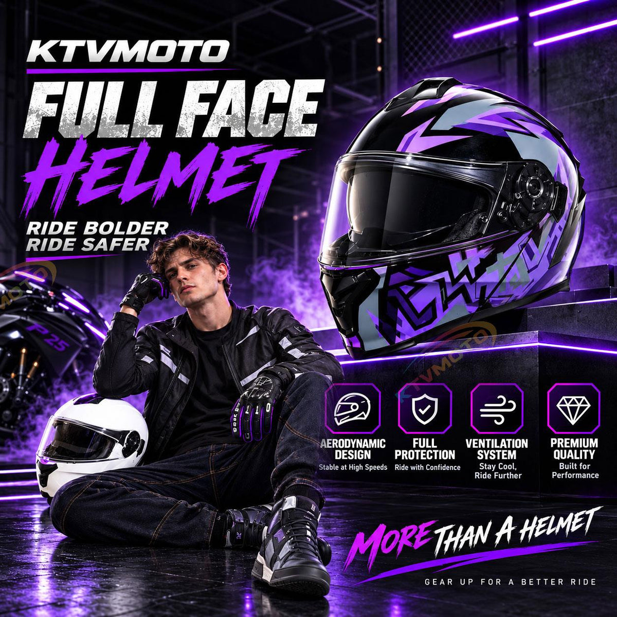 All-Season Windproof and Weather-Resistant Modular Motorcycle Helmet-I279