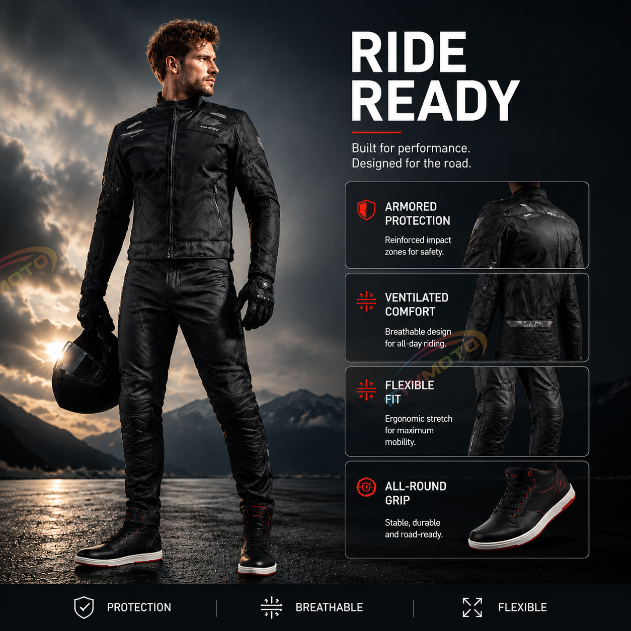 Breathable casual motorcycle riding pants-J97