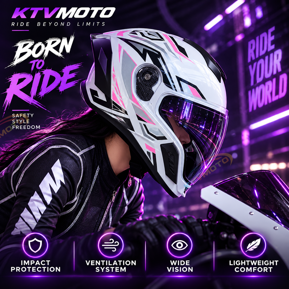 All-season full-face helmet with dual visors-I278