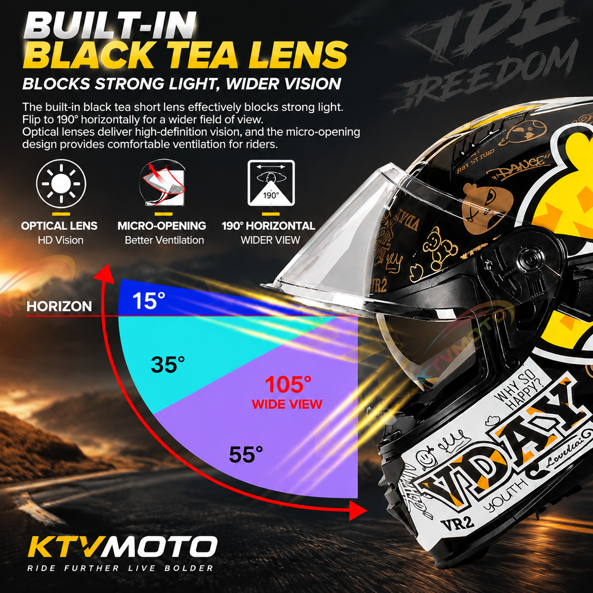 DOT-Certified Trendy Full-Face Motorcycle Helmets for Couples-I301