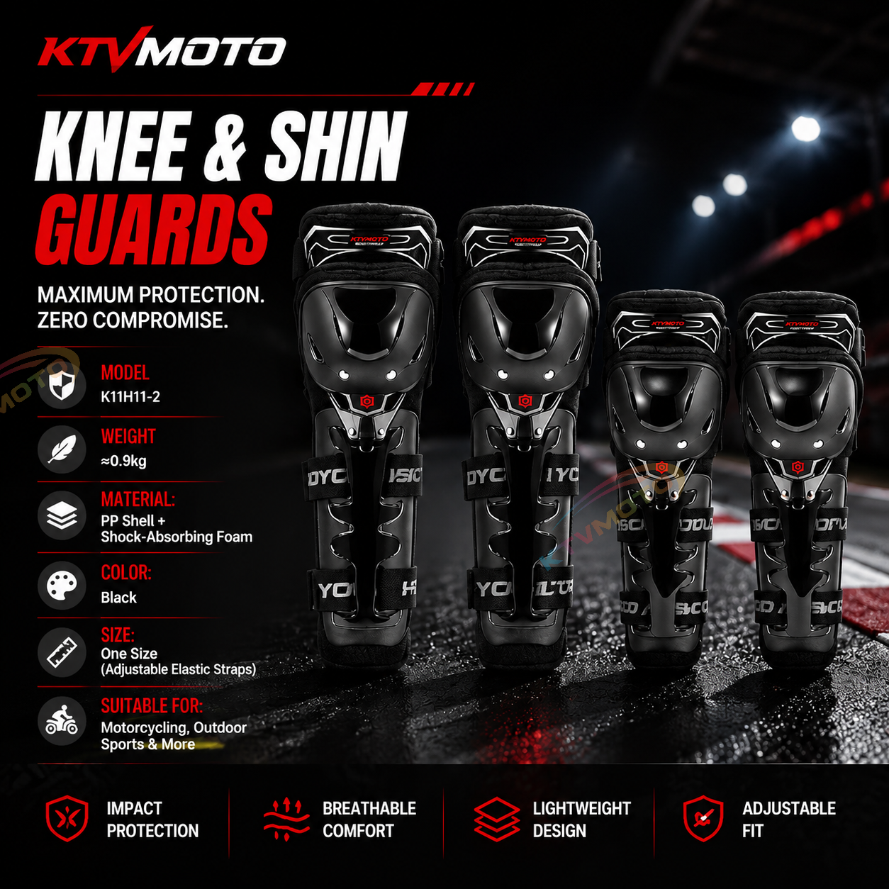 4-Piece Motocross Protective Gear Set-Y45