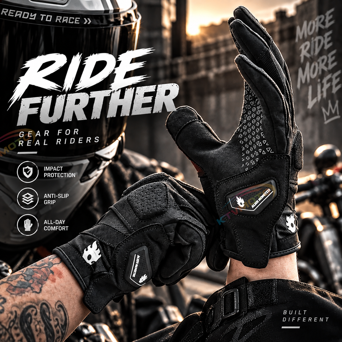 KTVMOTO Motorcycle breathable mesh lightweight touchscreen gloves-G47