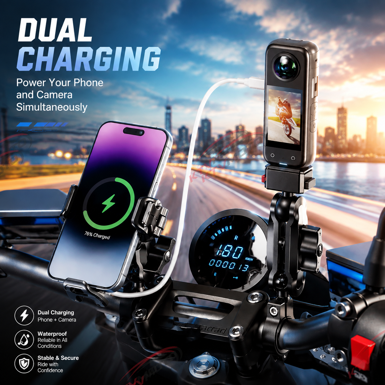 Wireless PD fast charging shock-absorbing anti-theft bracket-M33A