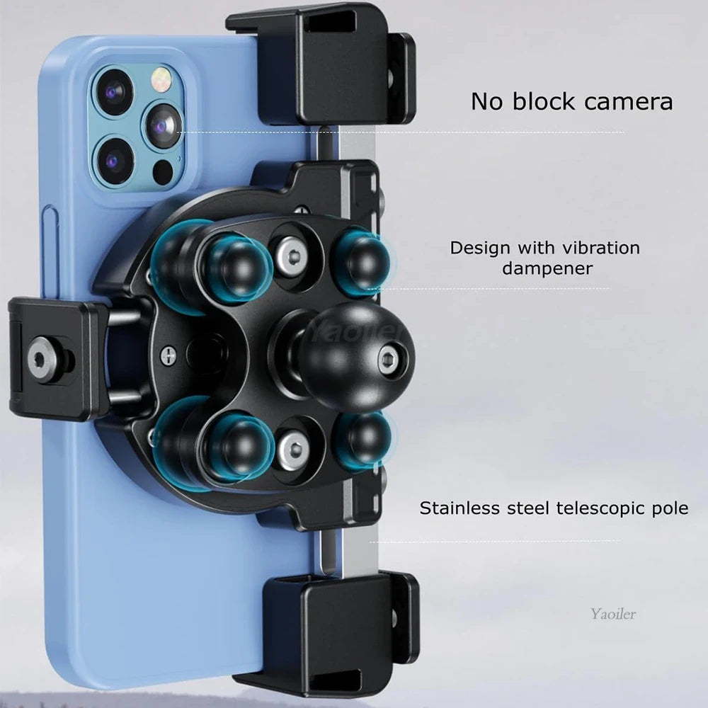 No-blocking camera shock-absorbing anti-theft motorcycle phone holder-M45