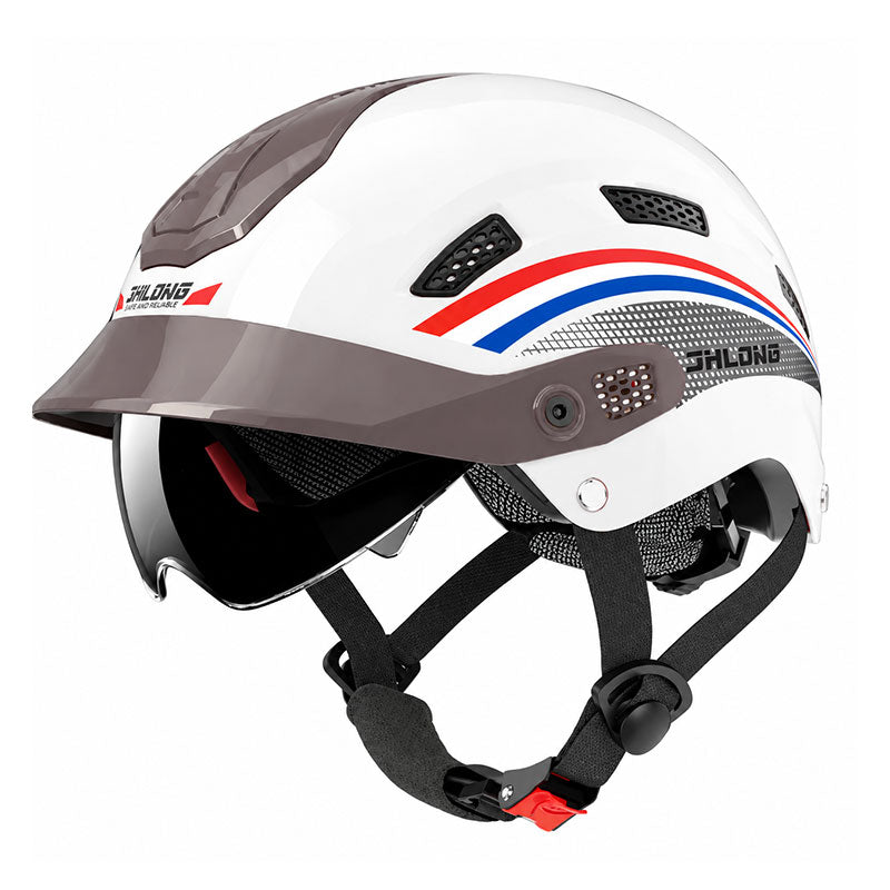 KTVMOTO Lightweight Motorcycle Half Helmet with Visor & Retro Design-I273