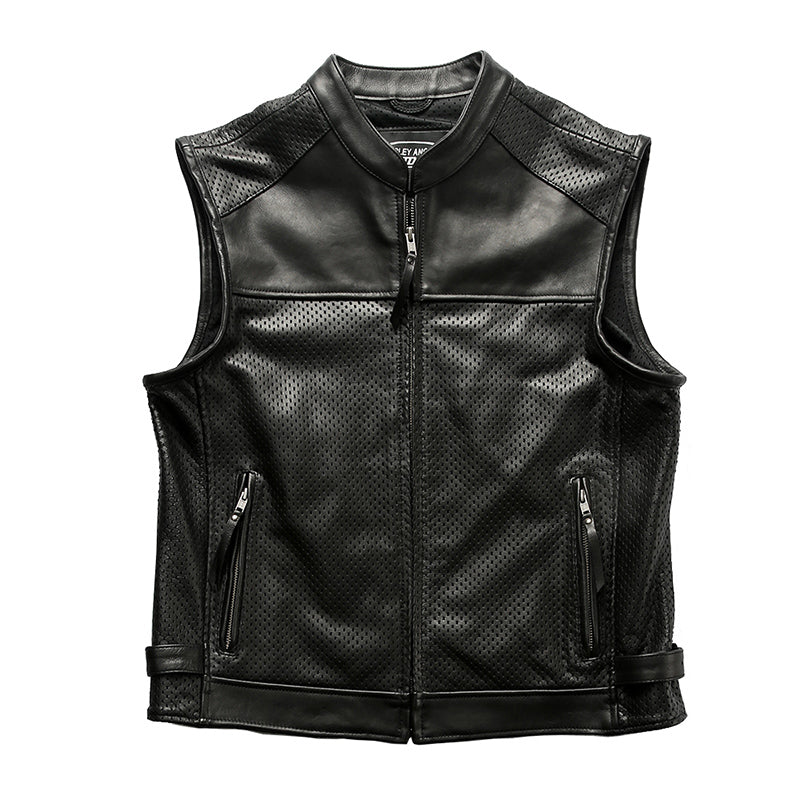 Harley Breathable Summer Mesh Leather Vest-A38