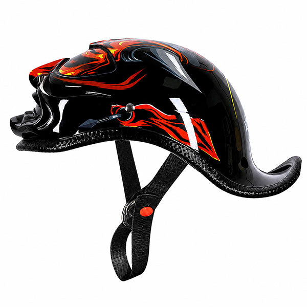 Classic ducktail motorcycle half-helmet Harley style — I41