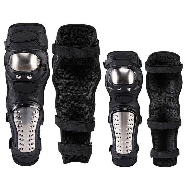 Stainless steel motorcycle elbow and knee pads kit-Y22