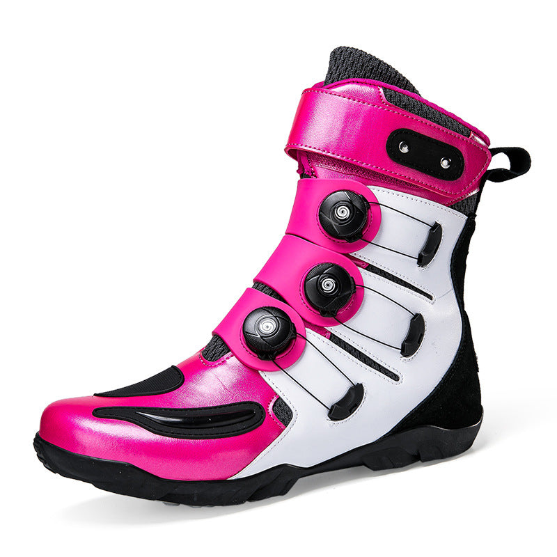Rotatable buckle high-top motorcycle riding boots-K131