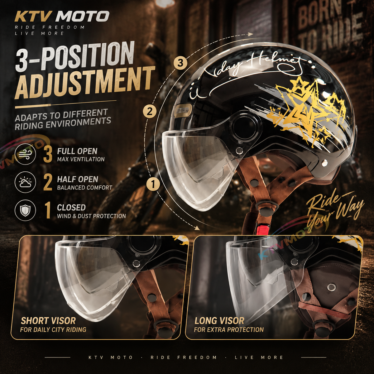 Retro Motorcycle Half-Helmet Breathable Version-I305