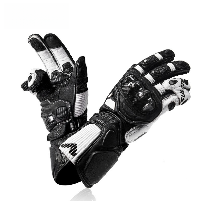 CE2 grade 3K carbon fiber genuine leather gloves - GT01