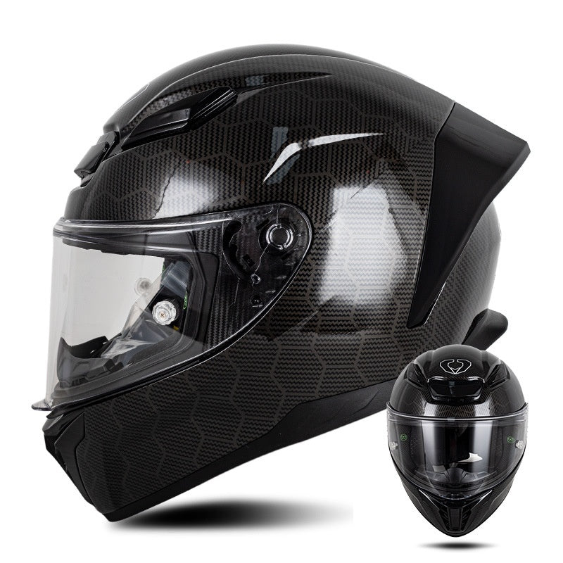 Carbon fiber textured motorcycle helmet racing equipment — I56