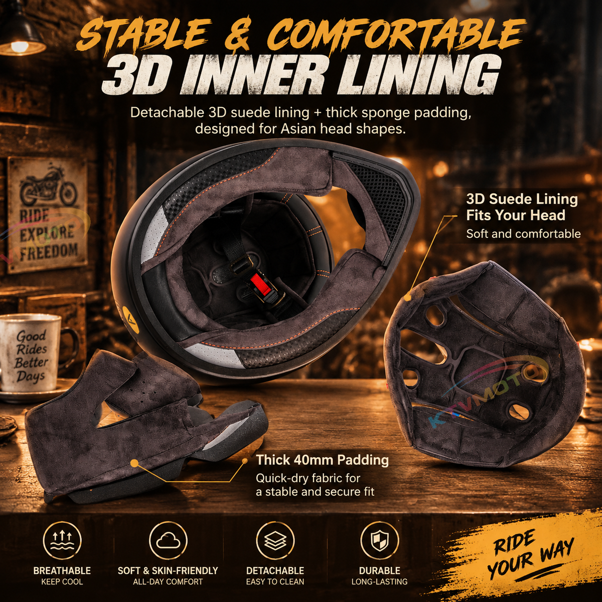 Retro Motorcycle Helmet Suitable for Cruiser Riding-I300
