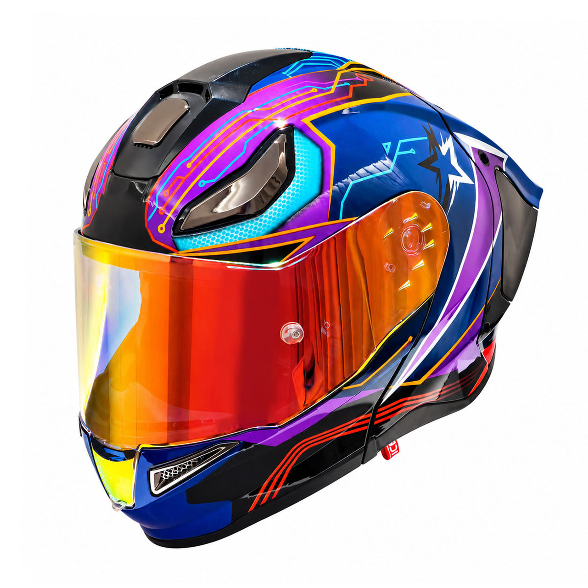 Modular Motorcycle Helmet for Cruising and Track Riding-I309
