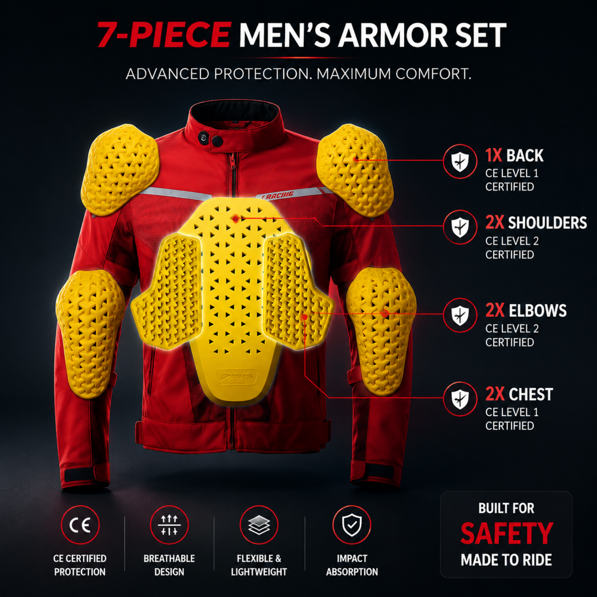 Men's Breathable Motorcycle Riding Suit(CE2)-J83
