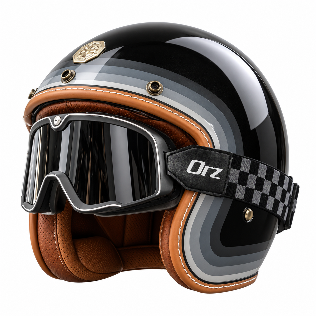 KTVMOTO Retro-style open-face motorcycle helmet-I25