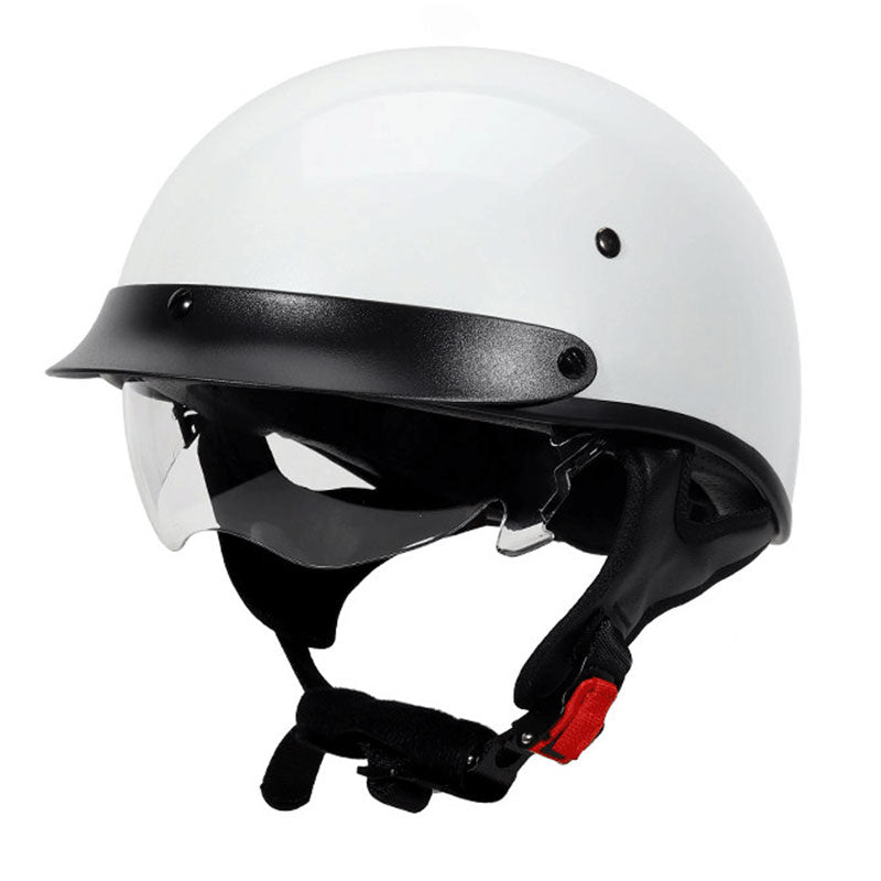 KTVMOTO Vintage Open Face Motorcycle Helmet with Visor-I38