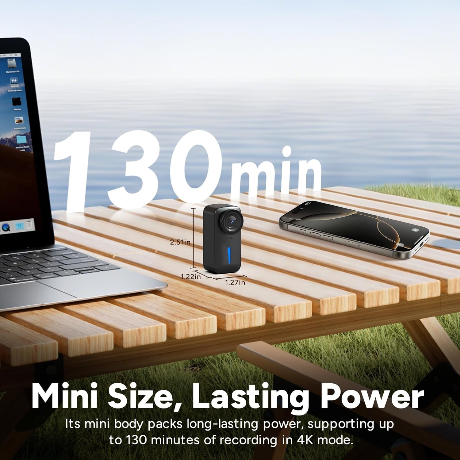 4K POV Pocket Action Camera 170° FOV Video 6-Axis Stabilization Mini Body Camera