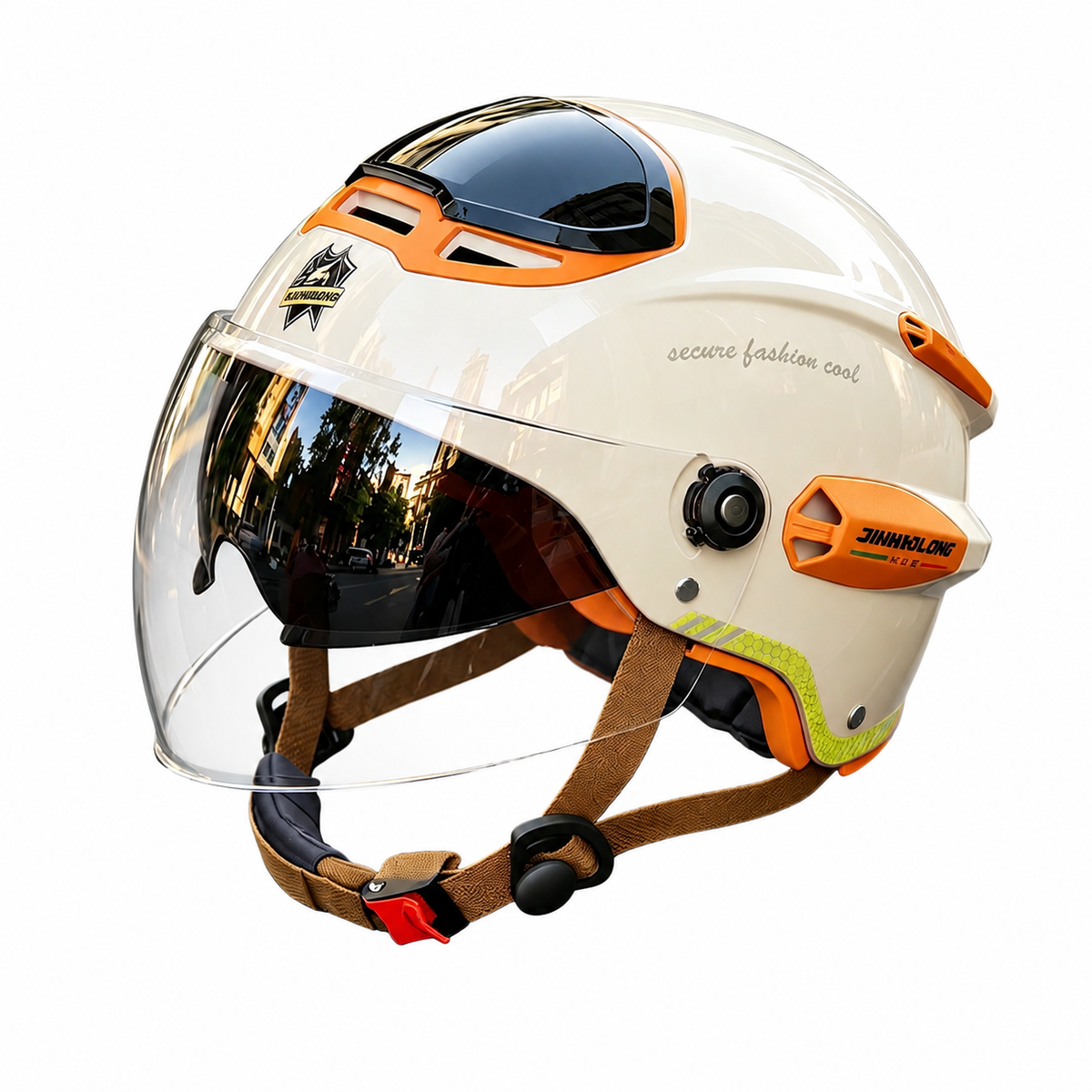 KTVMOTO Open Face Motorcycle Helmet with Dual Visor for Adults-I263