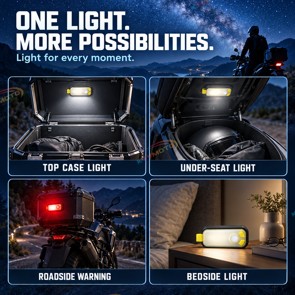 KTVMOTO Harley LED Pannier Motion Sensor Light USB-C Rechargeable-ML14