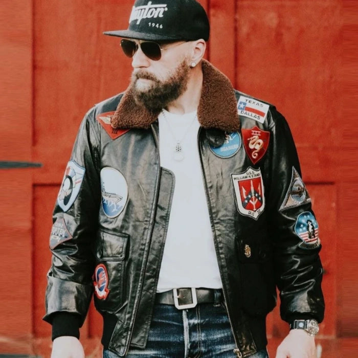 G1 flying cowhide jacket genuine leather casual jacket-A2