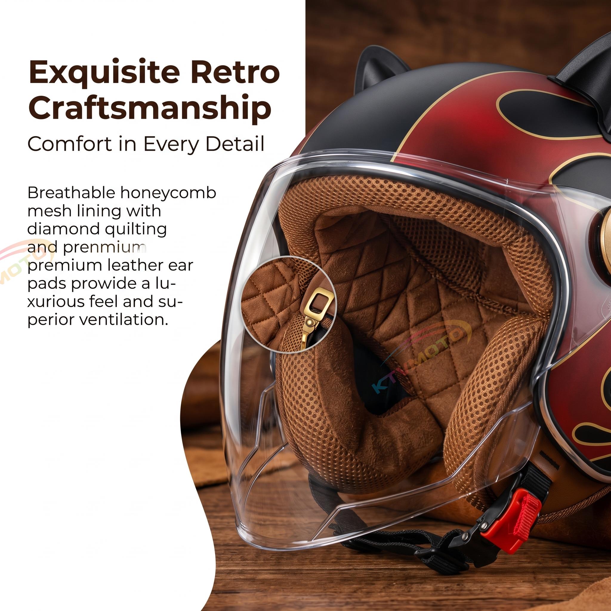 Cute cat ear motorcycle helmet-open design-I70