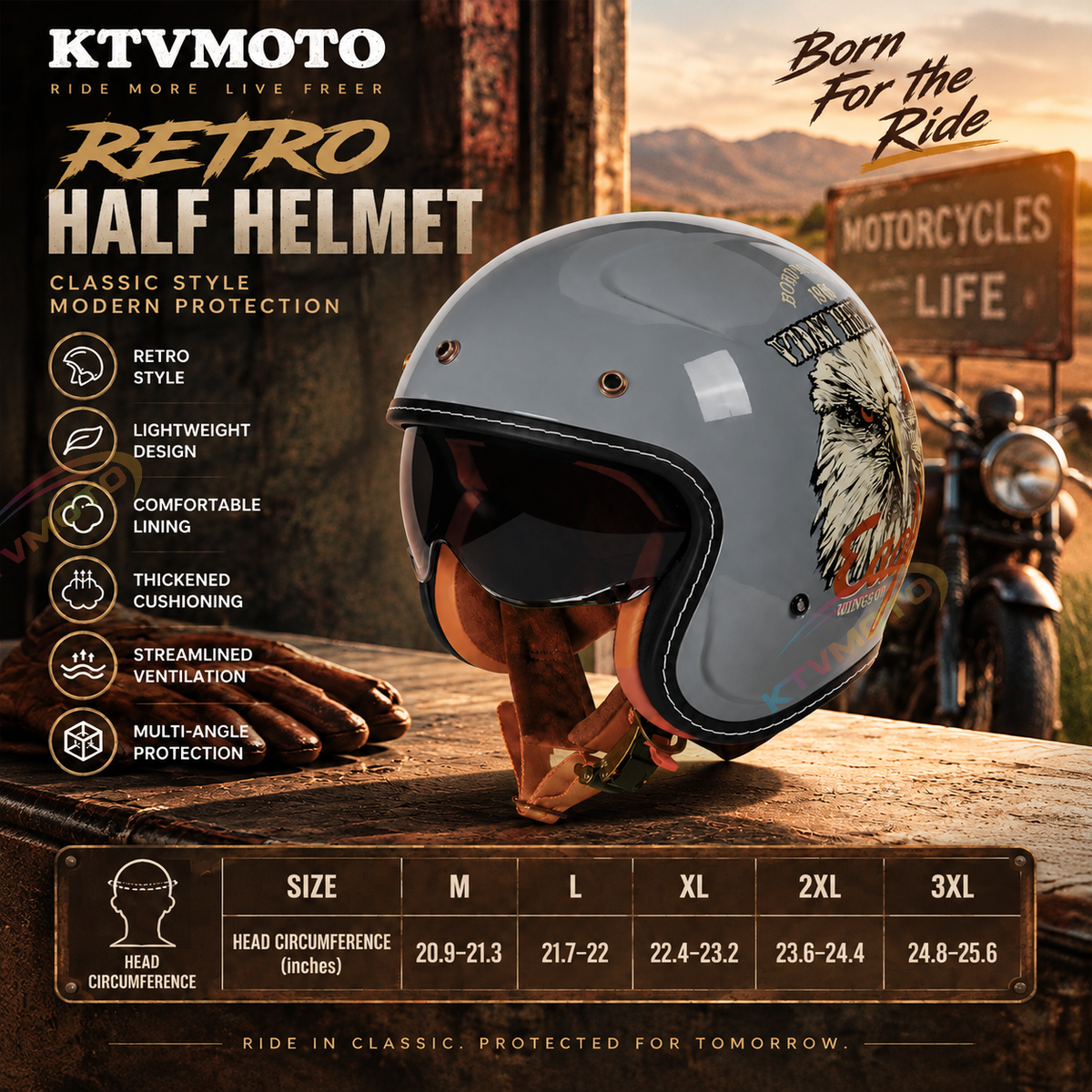 Retro-style graffiti cruiser motorcycle helmet-I303