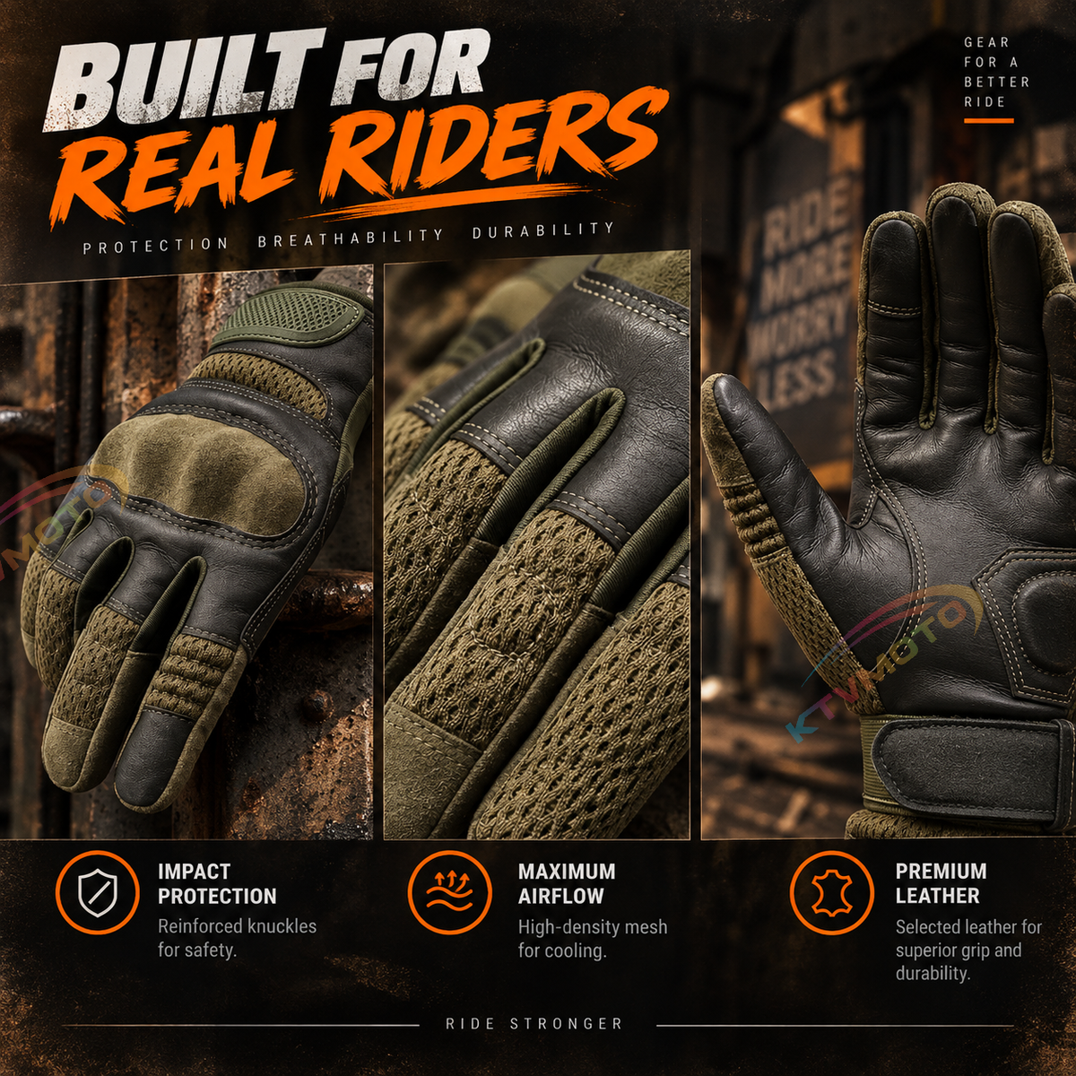 KTVMOTO Tactical motorcycle hard knuckle gloves-G55