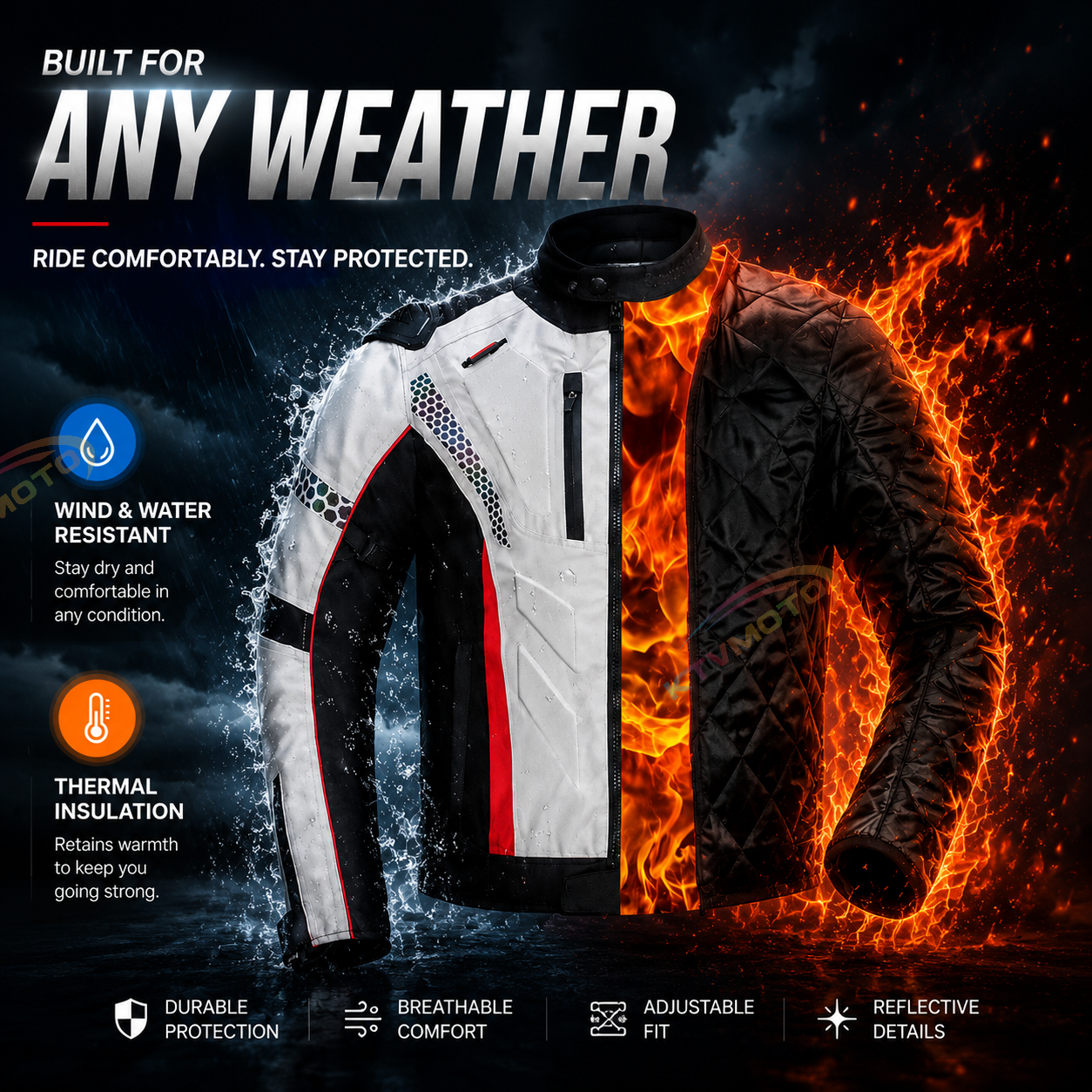 Two-piece breathable motorcycle riding suit-J89