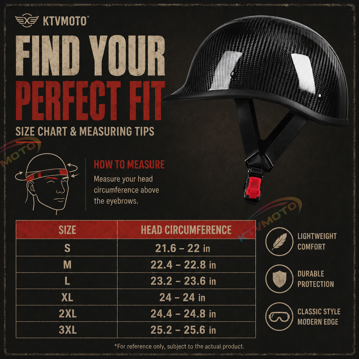 Carbon Fiber Vintage Motorcycle Half Helmet-I135