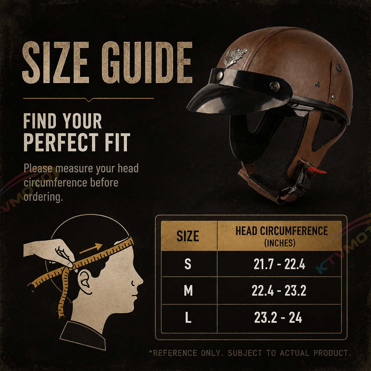 Retro cruiser motorcycle helmet with concealed inner visor-I31