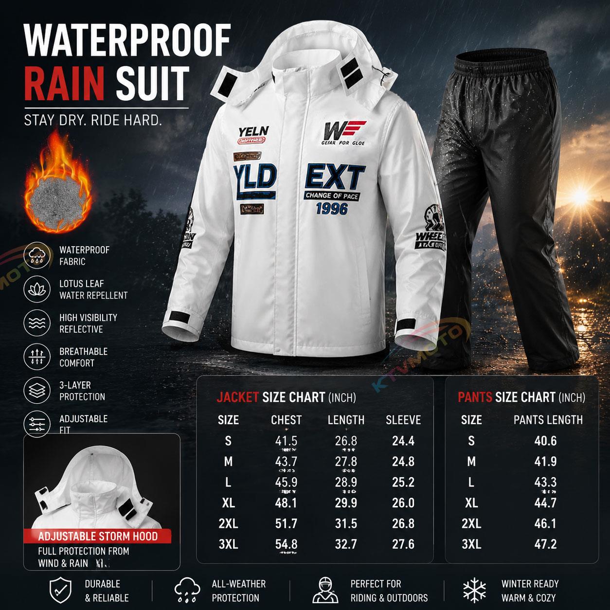 Two-piece cycling raincoat set-C17
