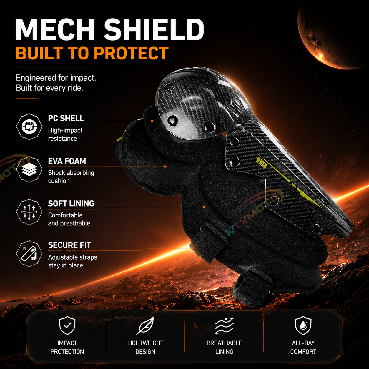 Motorcycle Carbon Fiber Protectors (CE Level 2)-Y42