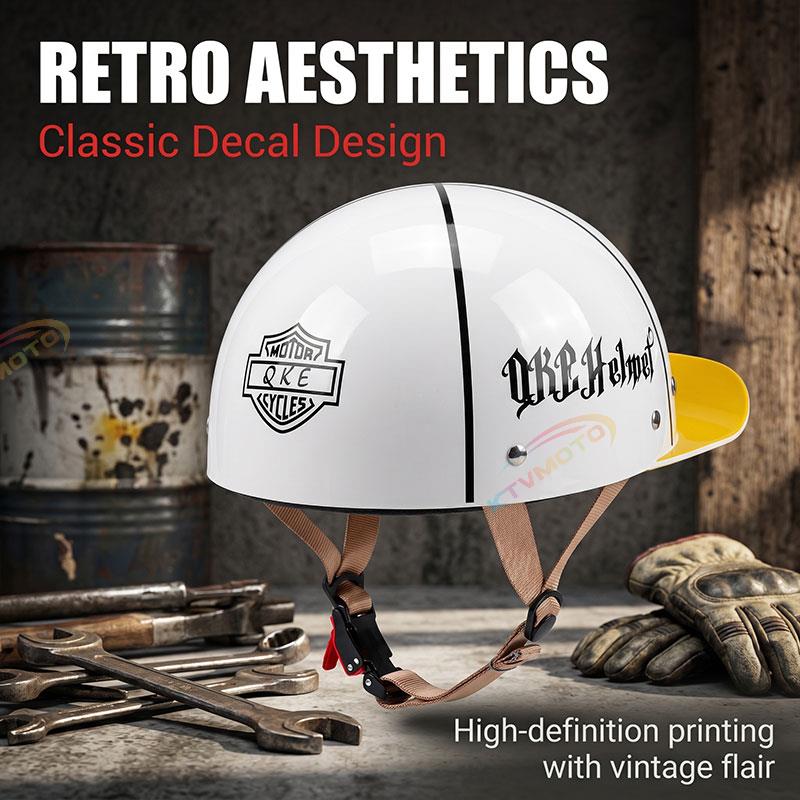 Retro baseball cap motorcycle half helme-I14